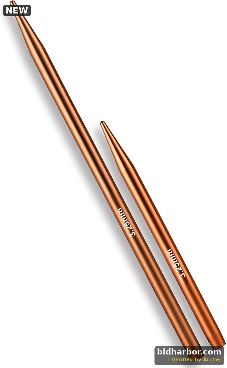LOOEN Lightweight Aluminum Circular Knitting Needles, 3.25 mm (US 3), 2-Piece Ergonomic Set