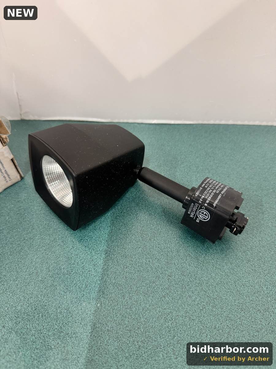 Black Integrated LED Linear Track Step Head Light Fixture