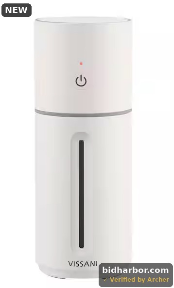 Vissani 10 oz Portable Cool Mist Humidifier with Color-Changing Light