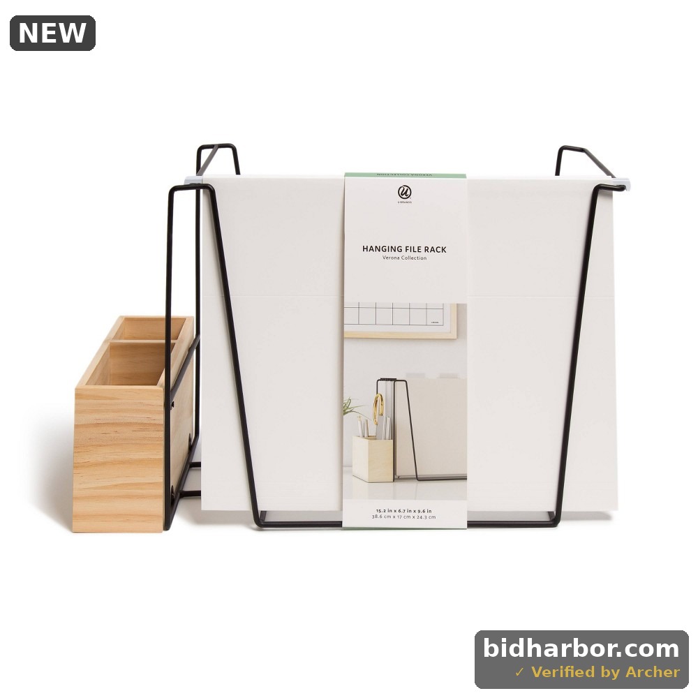 U Brands 2pk Verona Hanging File Rack Natural - Pack of 2