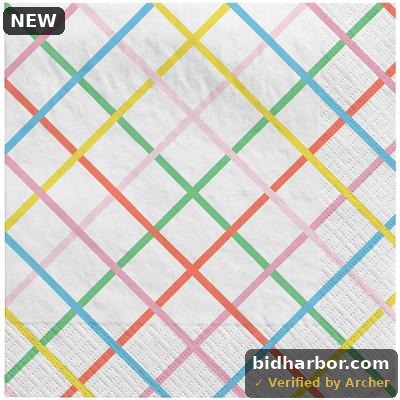 30ct Easter Disposable Lunch Napkins Plaid - Spritz - Pack of 30