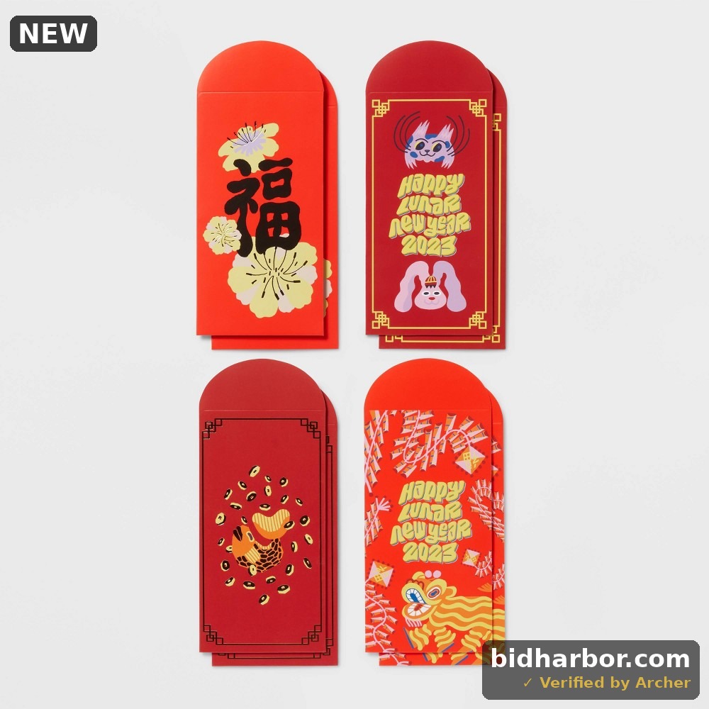 8pk Paper Envelopes Red - Pack of 8