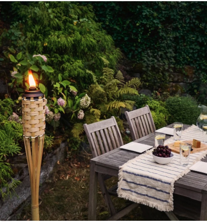 TIKI Brand Luau Bamboo Torch – Outdoor Patio & Garden Torch (1 Torch) – New