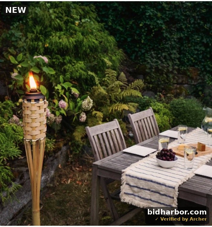TIKI Brand Luau Bamboo Torch – Outdoor Patio & Garden Torch (1 Torch) – New