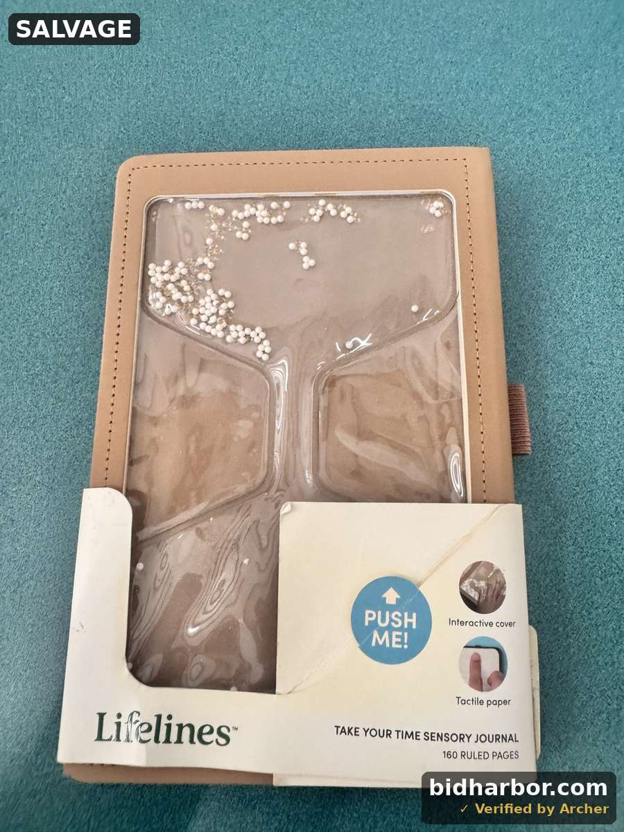 Lifelines Sensory Journal with Tactile Cover & Embossed Paper + Pen Bundle Tan