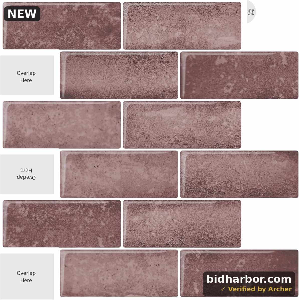 10-Sheets Rose Pink Subway Tiles Peel and Stick Backsplash Tile- 3D Self Adhesive Peel and Stick Backsplash for Kitchen, Bathroom - 12"x12" Sticky Mosaic Wall Tiles