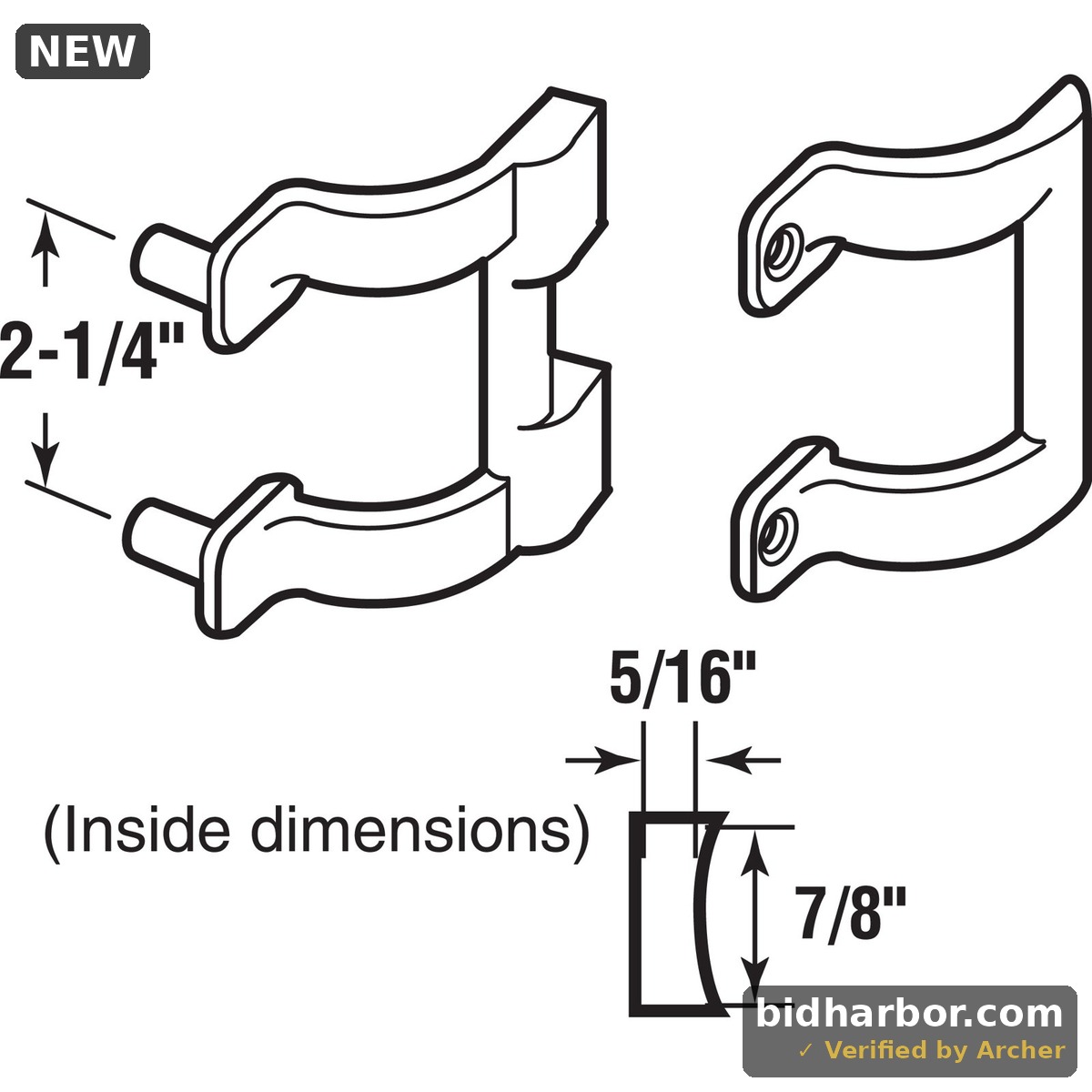 2-1/4 in. Chrome Shower Door Handle/Towel Bracket Set 1 Set