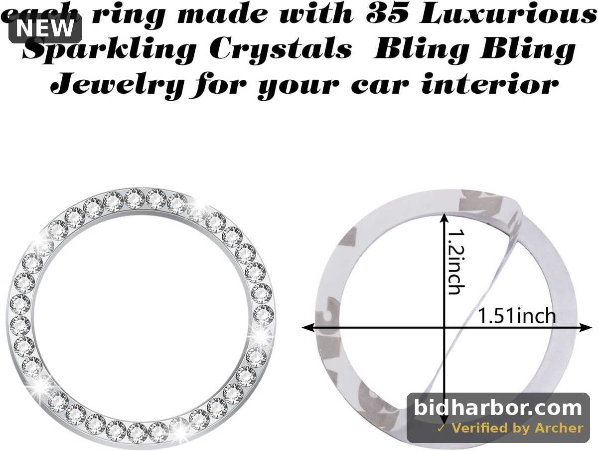 Bling Car Accessories for Women: Crystal Rhinestone Push Start Button Cover - Cute Pink Car Decor for Interior - Essential Car Accessories with Sparkling Design-08312126