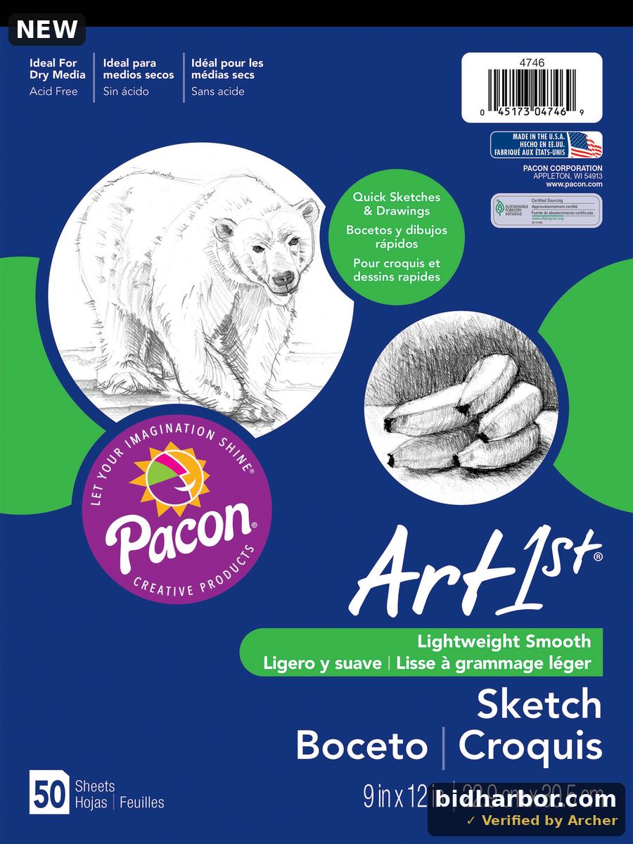 Art1st Sketch Pad Mediumweight Paper 9 X 12 50 Sheets