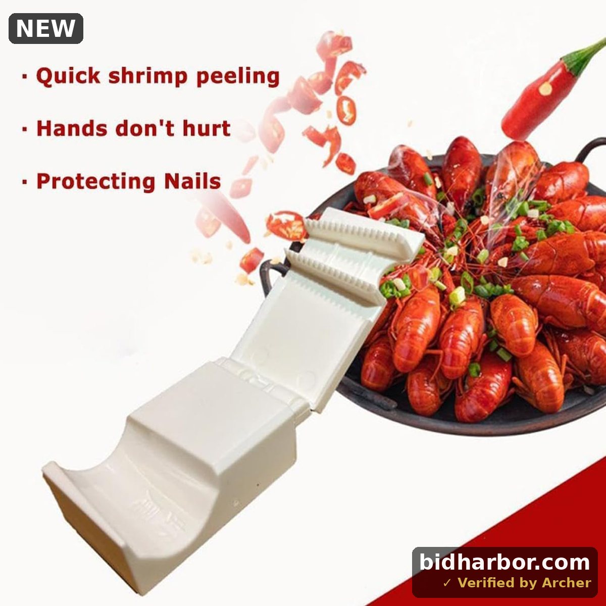 OYB 4Pcs Crawfish Peeler, Crawfish Shucker,Portable Kitchen Crawfish Peeler Tool, Family and party Efficient Crayfish Shelling Device, 1, Off-White