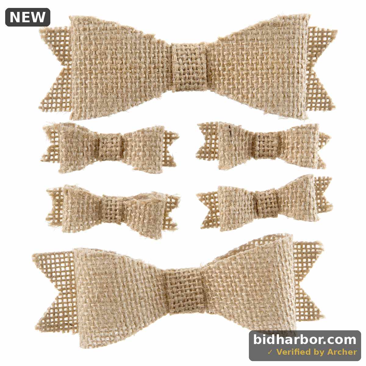 Darice Burlap Bows: Assorted Sizes 6 Pack - Pack of 6