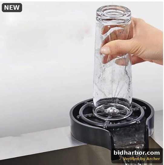 Automatic Cup Washer Faucet Glass Rinser Kitchen Sink Bar Glass Rinser Coffee Pitcher Wash Cup For Kitchen Bar Accessories