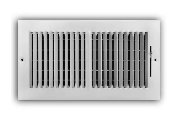 12 in. x 6 in. 2-Way Steel Wall/Ceiling Register, White