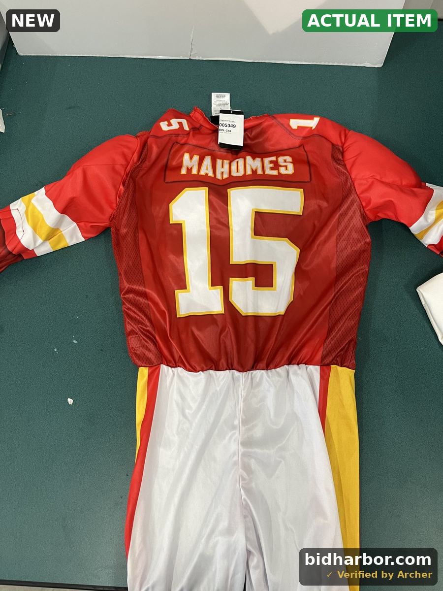 DC B Mahomes NFL Boys Rookie Muscle Suit Red/White/Yellow Halloween Costume