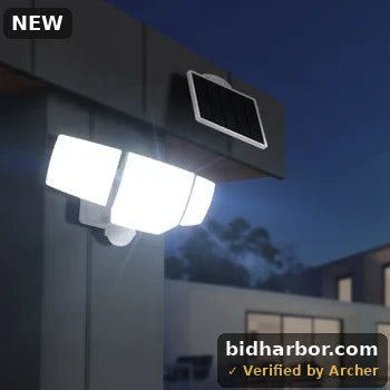LUTEC 3000-Lumen Motion-Activated Solar Security Light - New, Factory Sealed