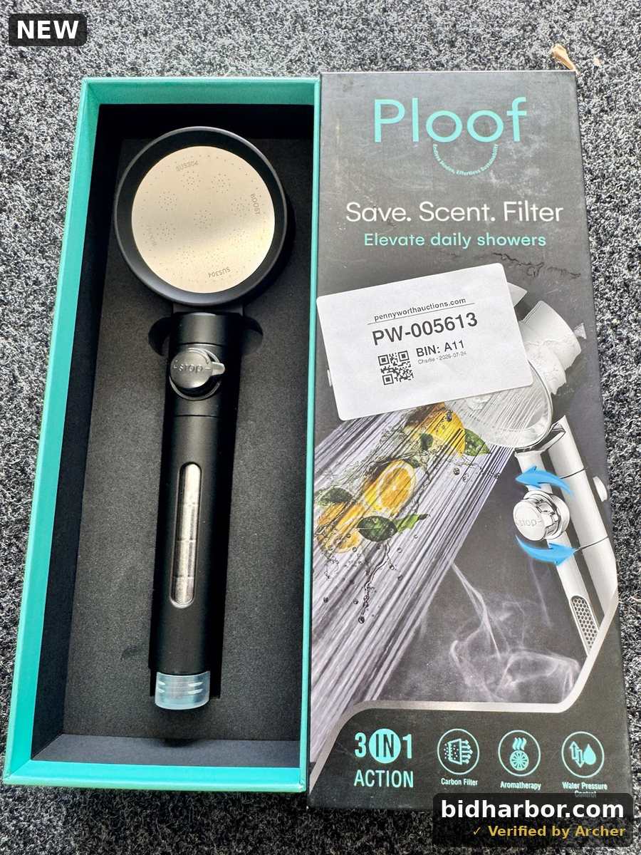 Ploof High-Pressure Filtered Handheld Shower Head — Black