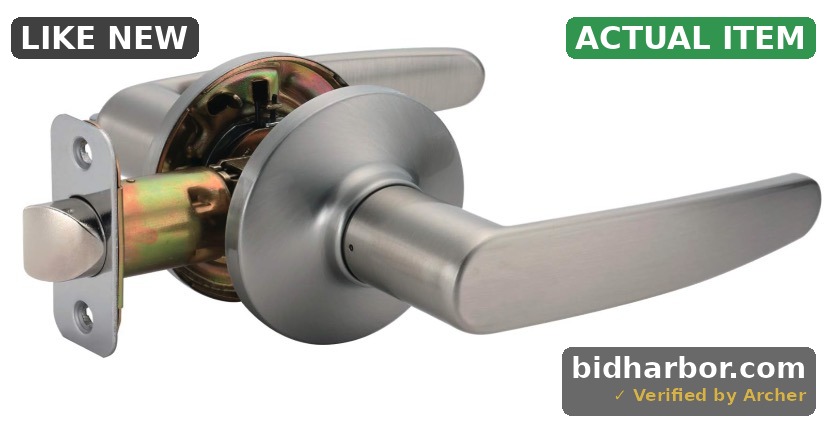 Amazon Basics Straight Passage Door Lever — Satin Nickel, 1-Pack