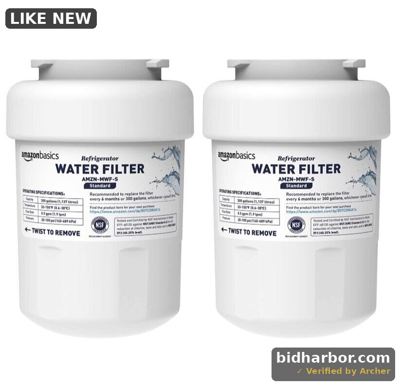 Amazon Basics Replacement GE MWF Refrigerator Water Filters — Standard Filtration, 2-Pack