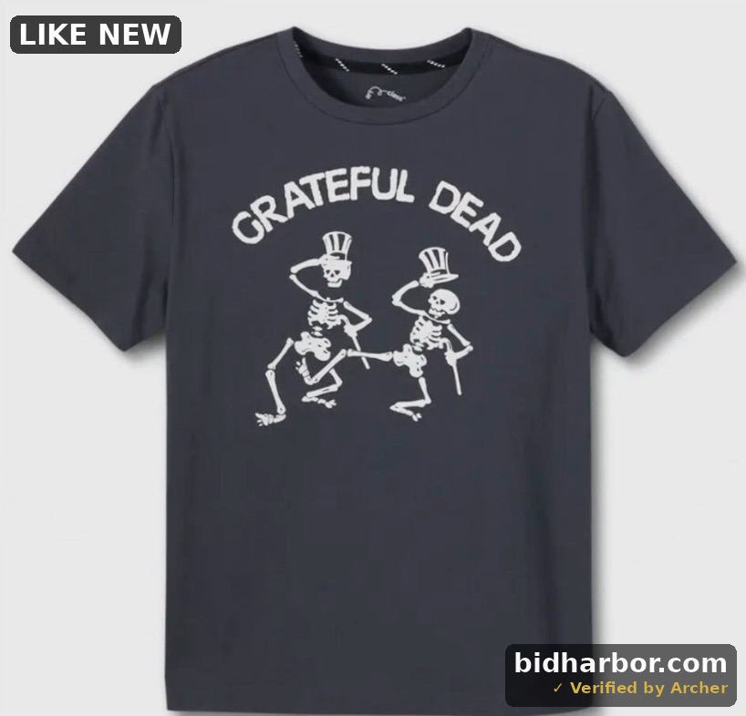 Grateful Dead Dancing Skeletons Graphic T-Shirt — Youth XS (4/5), Dark Gray