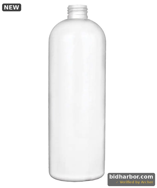 243 Cook Plastics EP-30305 16 oz White HDPE Bullet Bottles — 24/410 Neck — Bottles Only, No Caps