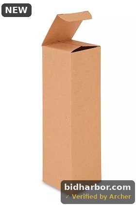10 ULINE S-18292 Kraft Reverse-Tuck Cartons — 2½ × 2½ × 8 in.