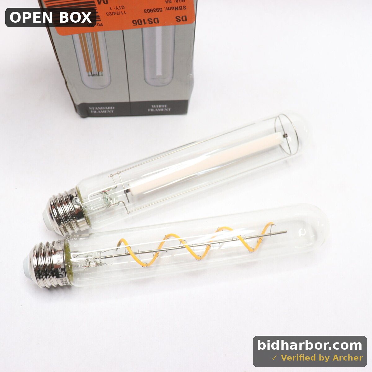 Pack of 3 60W Equivalent T10L Dimmable Straight White Filament Clear E26 Vintage Edison LED Light Bulb, Soft White 2700K (3-Pack)