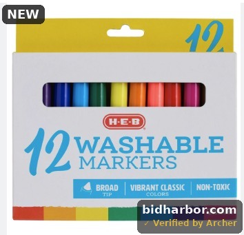 12 Washable Markers - H.E.B