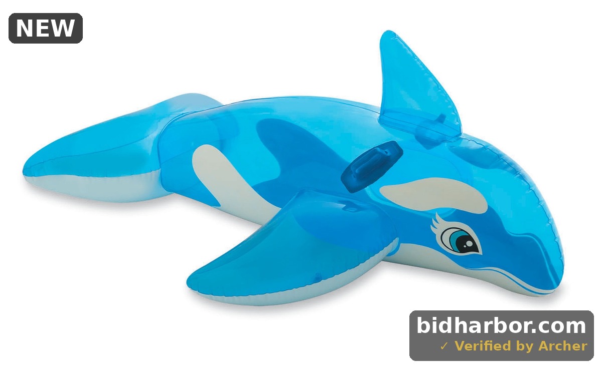 Intex Inflatable Blue Lil Whale Ride on 60 X45 for Ages 3 Pool Float