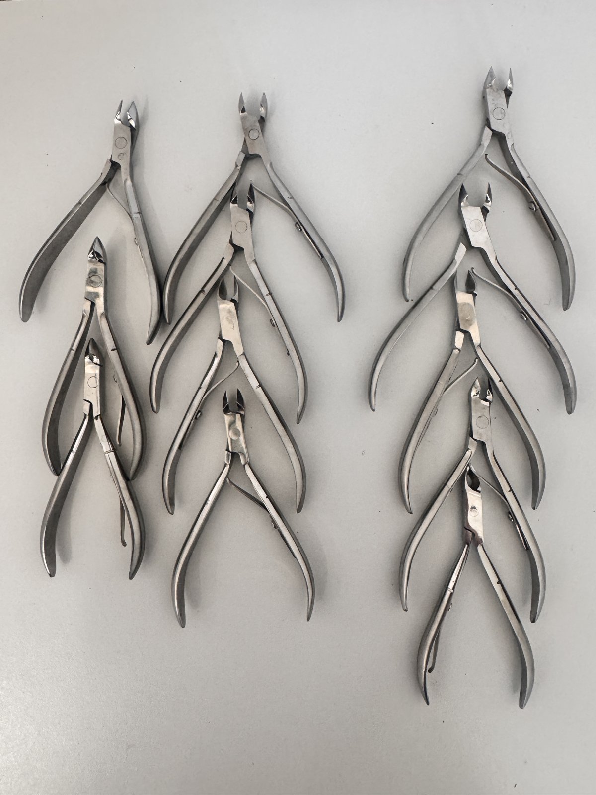 Professional Stainless Steel Cuticle Nippers – Lot of 9