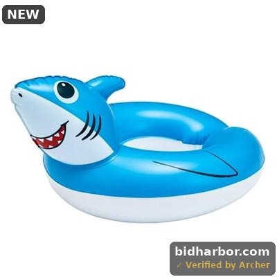 Bluescape Blue Shark Split Inflatable Swim Ring Pool Float for Kids Ages 3 to 6 Unisex