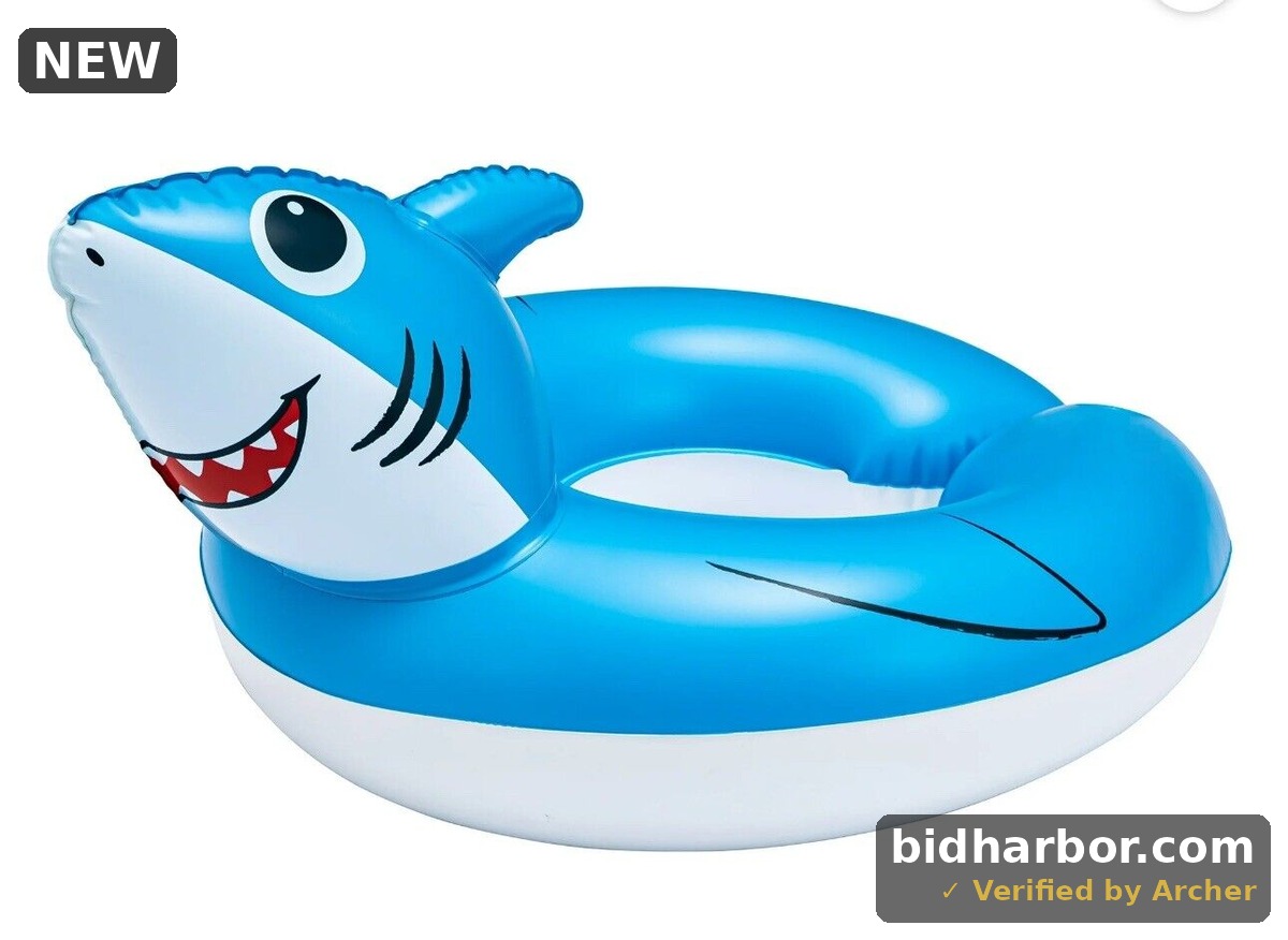 Bluescape Blue Shark Split Inflatable Swim Ring Pool Float for Kids Ages 3 to 6 Unisex