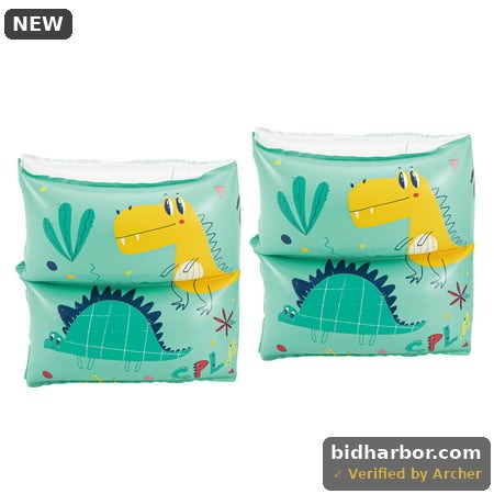 Bluescape Blue Dino Inflatable Printed Armbands for Swimming Age 3 to 6 Unisex