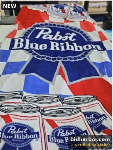 Pabst Blue Ribbon Beach Towel - 34x64 Inch