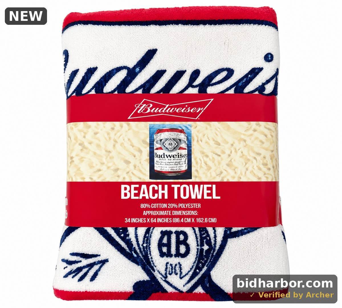 Budweiser Beach Towel - 34 inches by 64 inches