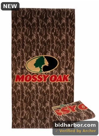 Mossy Oak Cotton Blend Camo Graphic Print Quick Dry Beach Towel, 34 x 64 Inch