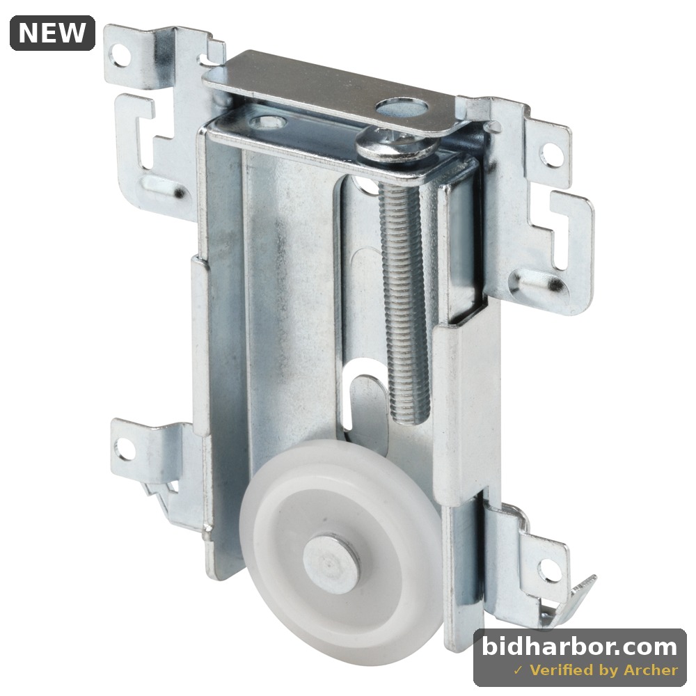1-7/16 in. Mirror Door Roller Assembly, Nylon Flat Roller, Acme