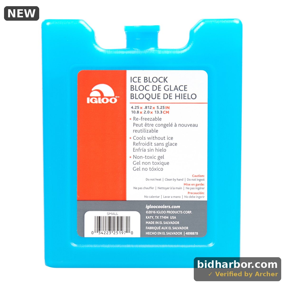 Igloo MaxCold Small Ice Freeze Block Blue Best Used for on-the-Go Snacks and Lunches to Keep Food Cool