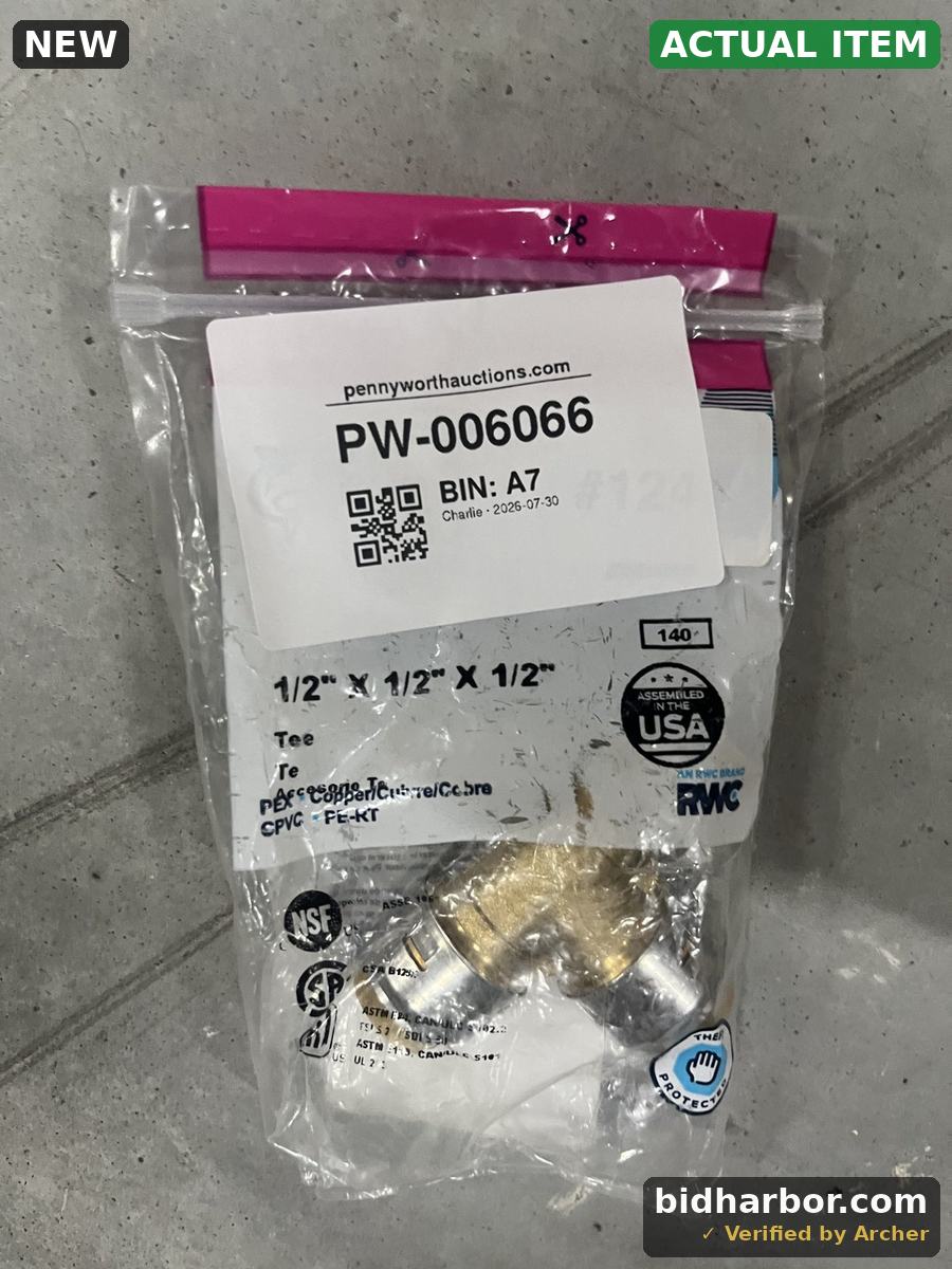 SharkBite Max 1/2 Inch Tee, Push to Connect Brass Plumbing Fitting, PEX Pipe, Copper, CPVC, PE-RT, HDPE, UR362A