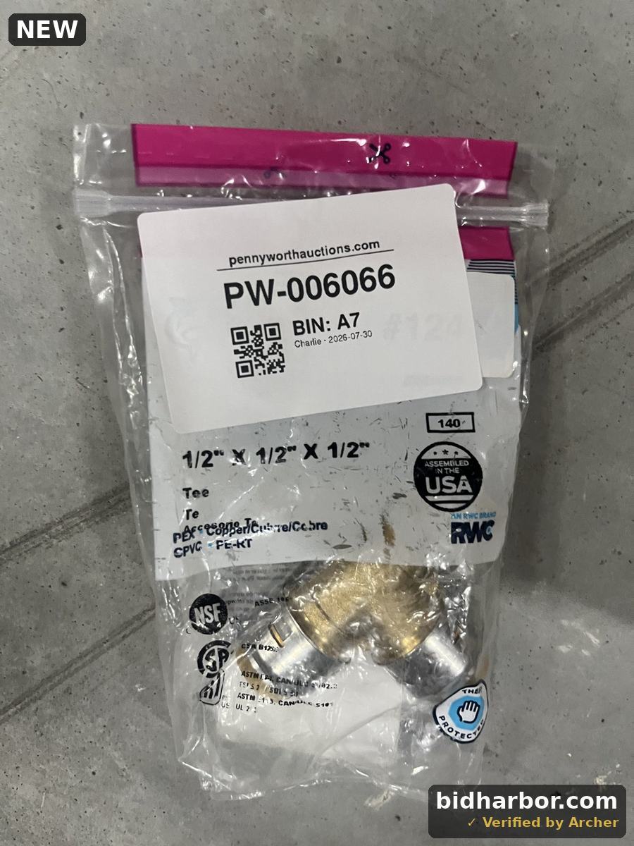 SharkBite Max 1/2 Inch Tee, Push to Connect Brass Plumbing Fitting, PEX Pipe, Copper, CPVC, PE-RT, HDPE, UR362A