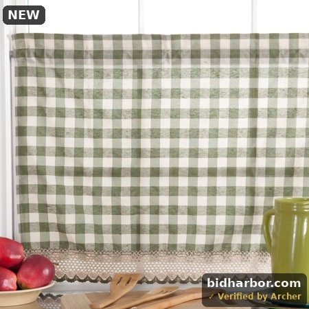 Achim Buffalo Check Kitchen Curtains  Set of 2 Tiers