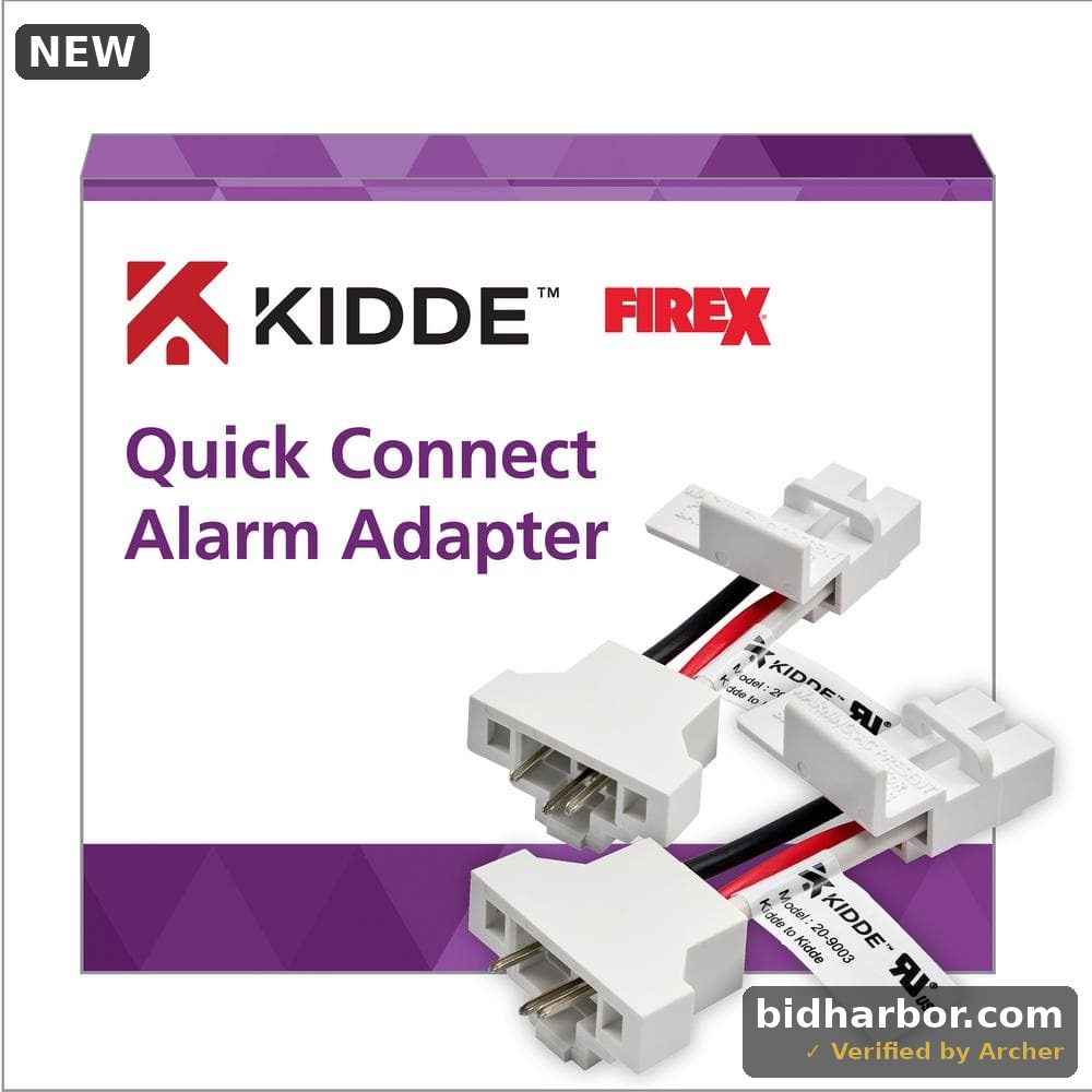 Kidde Quick Connect Smoke Detector Adapter Plug, Smoke Alarm Wiring Harness, Compatible with Kidde Hardwired Smoke, Carbon Monoxide, & Combination Smoke & Carbon Monoxide Detectors
