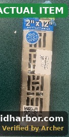 Decorative Geometric Metal Vent Cover — 2 x 12 in, Brass Tone