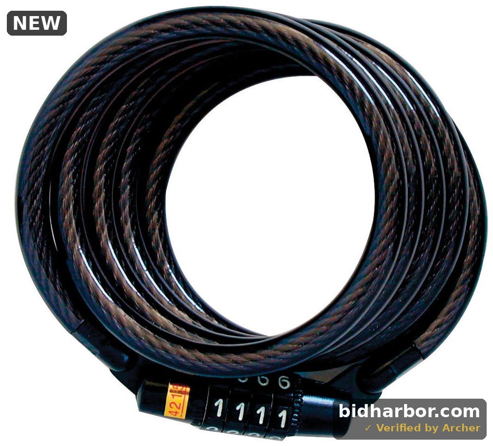 Master Lock Bike Lock Cable with Combination Black, 8143D