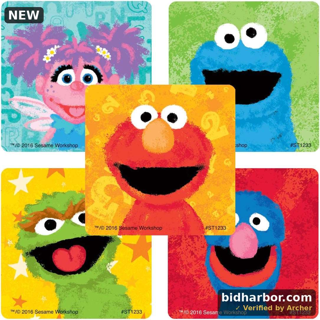 Sesame Street Chalk Stickers - Prizes and Giveaways - 100 Per Pack