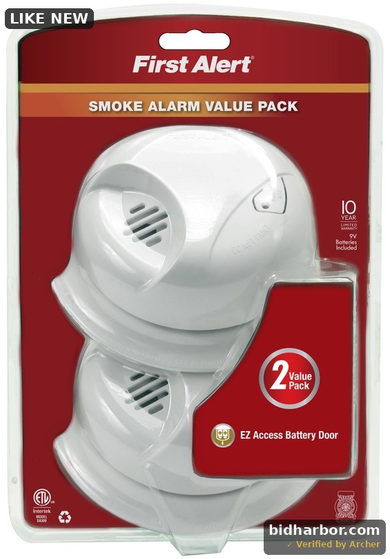 First Alert Battery-Powered Ionization Smoke/Fire Detector 2 Pk