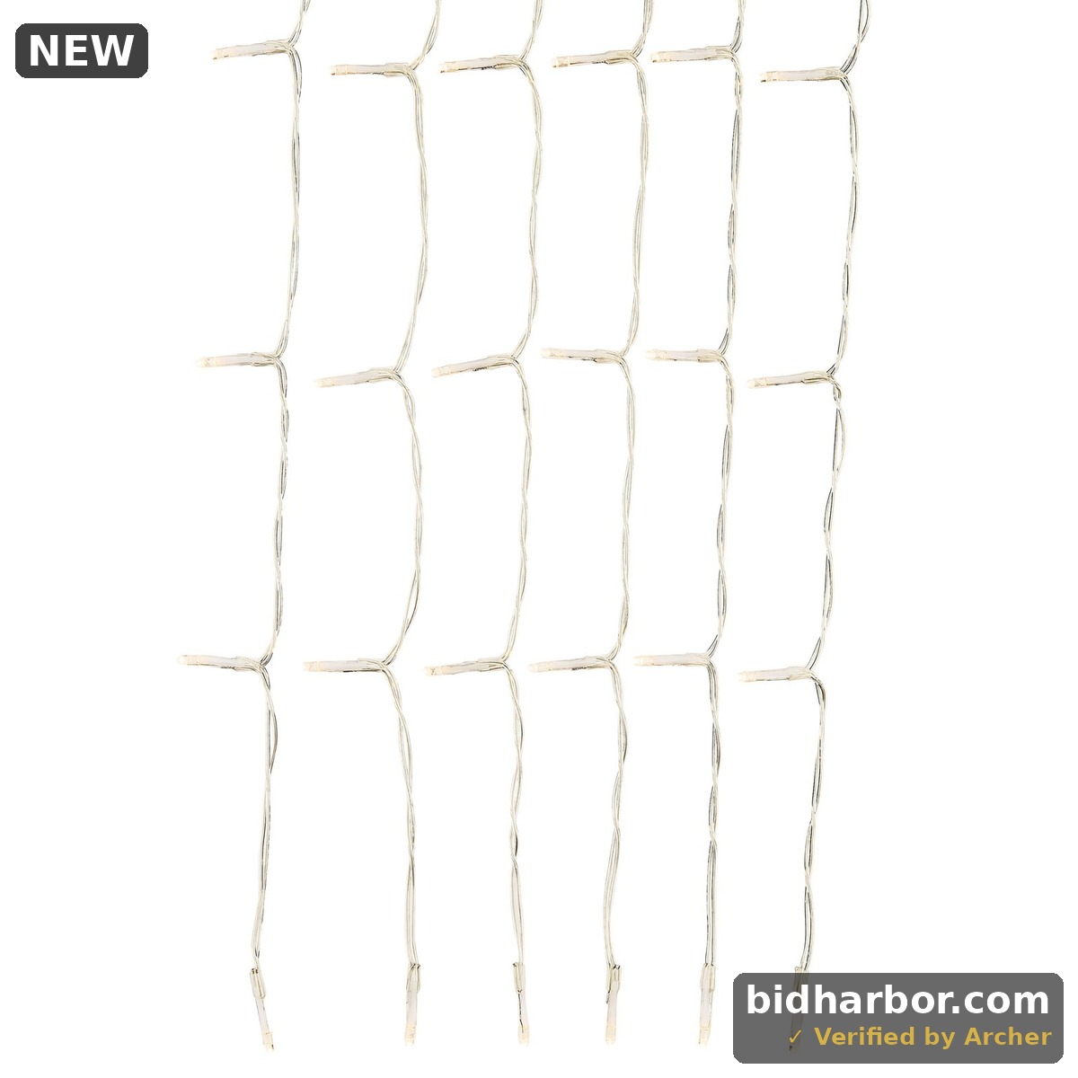Way to Celebrate Warm White 8-Function LED Curtain Lights, 88 in Wide with 12 Drops, 300 LEDs