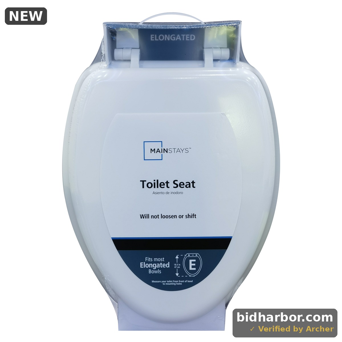 Mainstays Elongated Toilet Seat in White