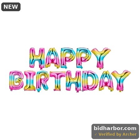 Multicolor Happy Birthday Rainbow Foil Balloon Banner 16 Pieces by Way to Celebrate