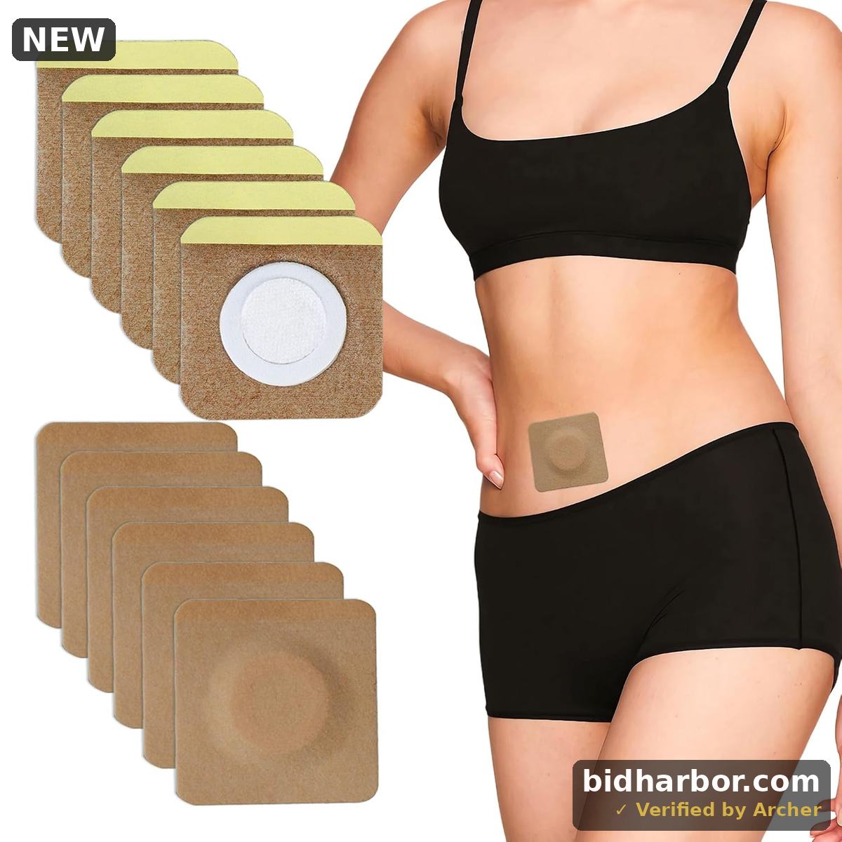 Castor Oil Pack Wrap for Belly Button, 12pcs Disposable 3.2 x 3.2 inch Self-Adhesive Organic Cotton Patch, No Wash, Anti-Seepage Castor Oil Wraps Pads (Oil Not Included)
