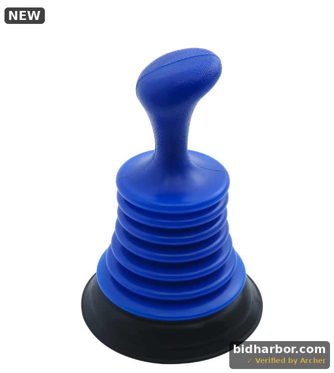 Mainstays 7 in Compact Mini Sink Plunger for Kitchen & Bathroom Drains, Blue